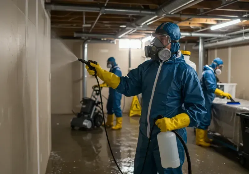 Basement Sanitization and Antimicrobial Treatment process in Ronkonkoma, NY